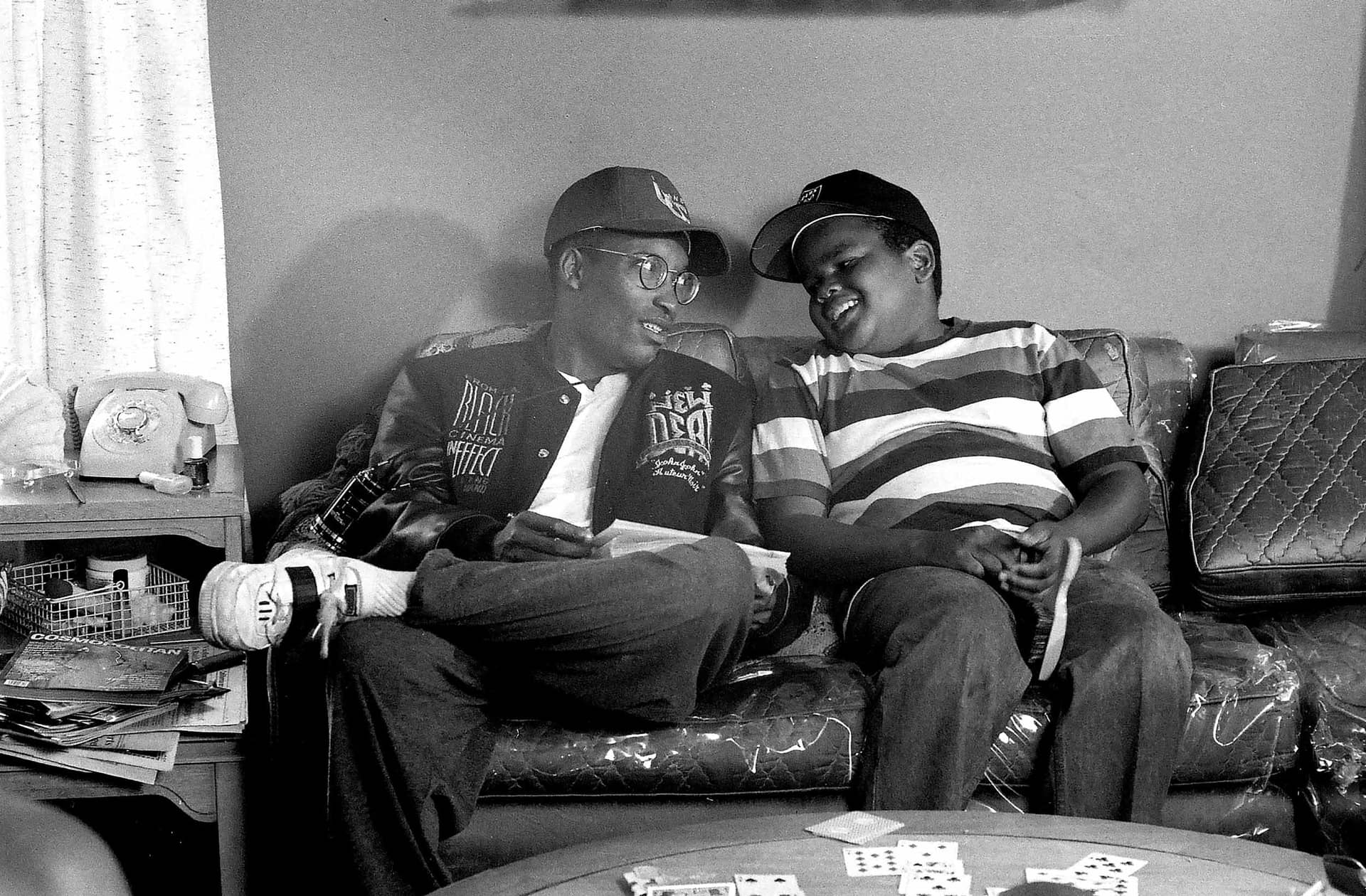 John Singleton on set with “young Doughboy” (Baha Jackson). Sony Pictures.