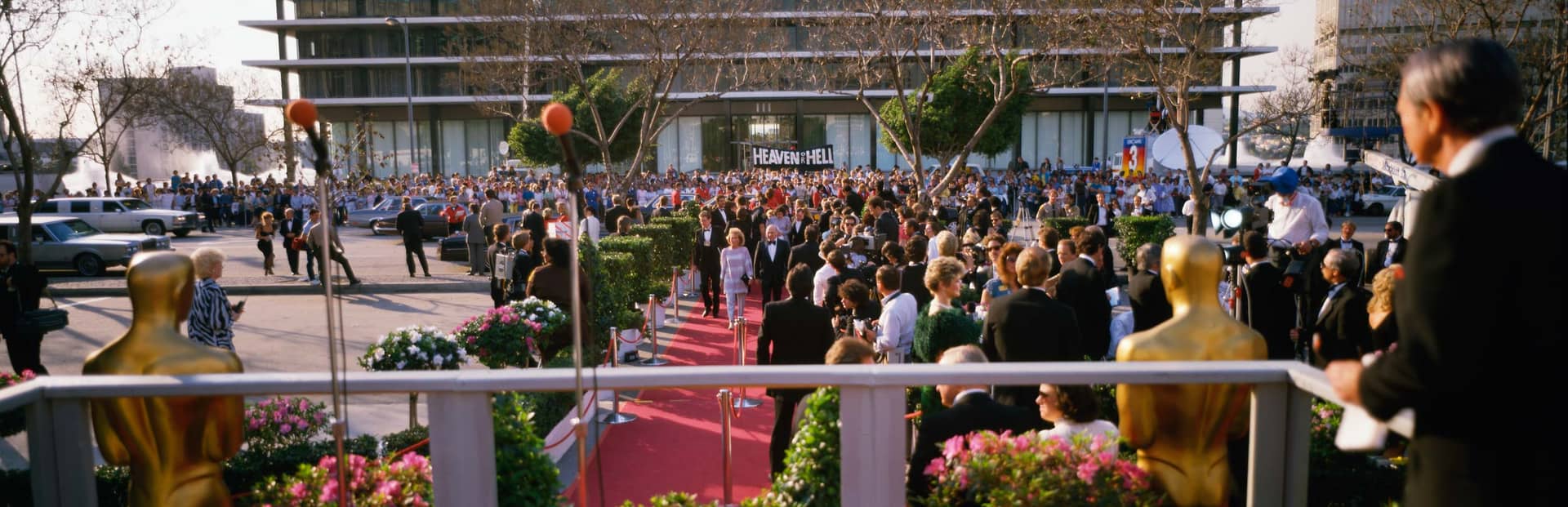 Exterior of the Dorothy Chandler Pavilion during the 59th Academy Awards
Courtesy of Academy Awards show photographs, Margaret Herrick Library, Academy of Motion Picture Arts and Sciences, photo: Long Photography